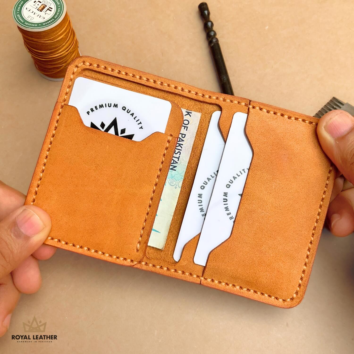 Card Wallet Tan Color - Royalleather.pk