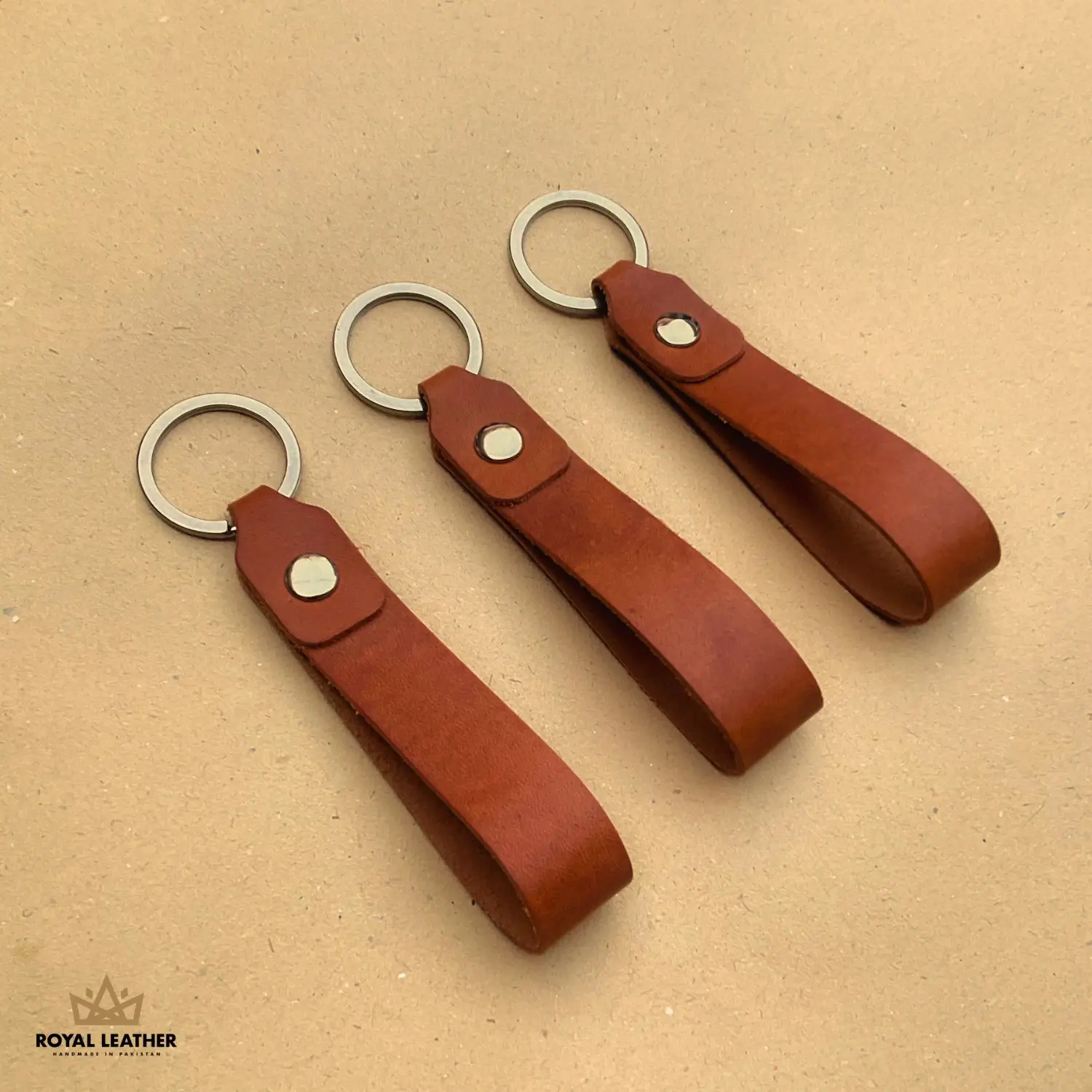 Leather-Keychain-Camel-Color-