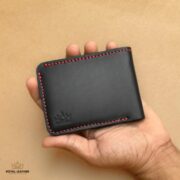 Midnight Bifold Wallet Hand View - Royalleather.pk