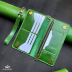 Zipper Long Card Wallet Green