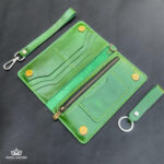 Zipper Long Card Wallet Green